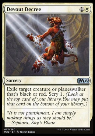 (013/280) Magic The Gathering Core 2020 Single: Devout Decree  Uncommon
