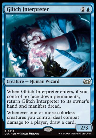 (013) Magic The Gathering Commander: Duskmourn: House of Horror Single: Glitch Interpreter  Rare