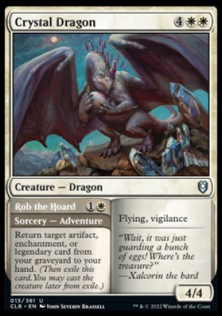 (013) Magic The Gathering Commander Legends: Battle for Baldur's Gate Single: Crystal Dragon // Rob the Hoard  Uncommon