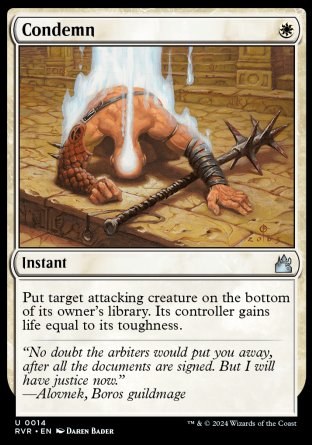 (014) Magic The Gathering Ravnica Remastered Single: Condemn  Holo Uncommon