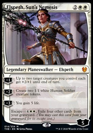 (014/254) Magic The Gathering Theros Beyond Death Single: Elspeth, Sun's Nemesis Holo Mythic