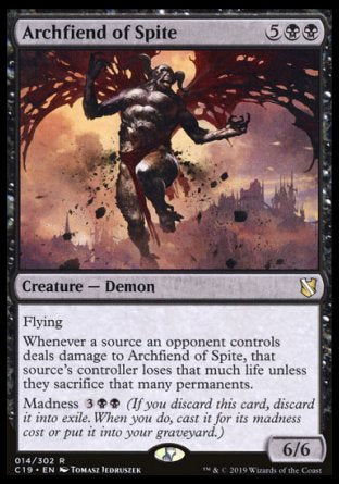 (014) Magic The Gathering Commander 2019 Single: Archfiend of Spite  Rare