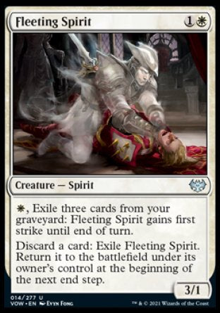 (014) Magic The Gathering Innistrad: Crimson Vow Single: Fleeting Spirit  Uncommon
