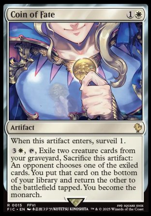 (015) Magic The Gathering Commander: Magic: The Gathering - FINAL FANTASY: Collector's Edition Single: Coin of Fate Holo Rare