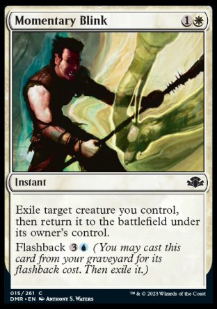 (015) Magic The Gathering Dominaria Remastered Single: Momentary Blink Holo Common