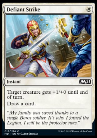 (015) Magic The Gathering Core 2021 Single: Defiant Strike  Common