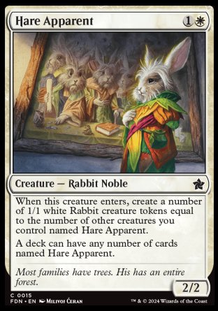 (015) Magic The Gathering Magic: The Gathering Foundations Single: Hare Apparent Holo Common