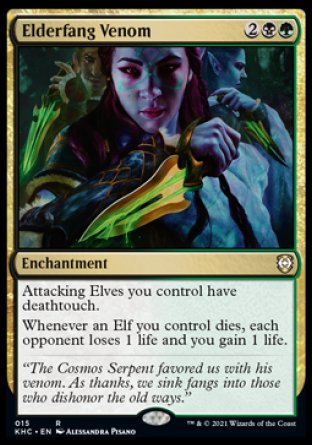(015) Magic The Gathering Commander: Kaldheim Single: Elderfang Venom  Rare