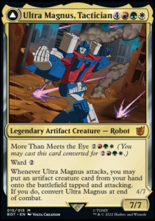 (015) Magic The Gathering Universes Beyond: Transformers Single: Ultra Magnus, Tactician // Ultra Magnus, Armored Carrier (V.1) Holo Mythic
