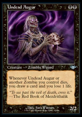 (015) Magic The Gathering Modern Horizons: Retro Frame Cards Single: Undead Augur (V.1) Holo Uncommon