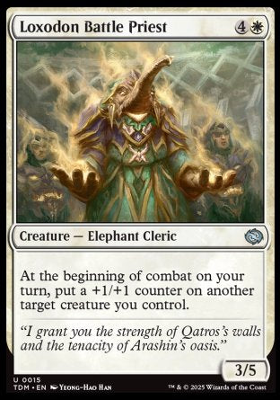 (015) Magic The Gathering Tarkir: Dragonstorm Single: Loxodon Battle Priest Holo Uncommon