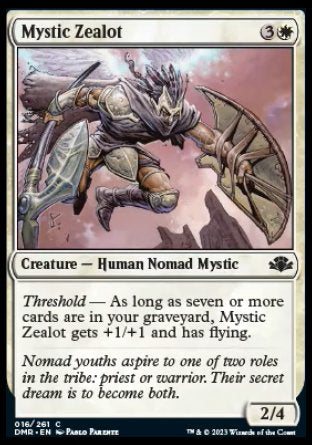 (016) Magic The Gathering Dominaria Remastered Single: Mystic Zealot Holo Common