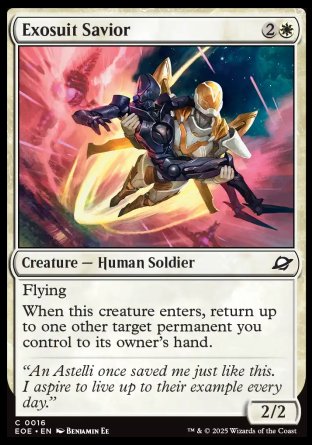 (016) Magic The Gathering Edge of Eternities Single: Exosuit Savior Holo Common
