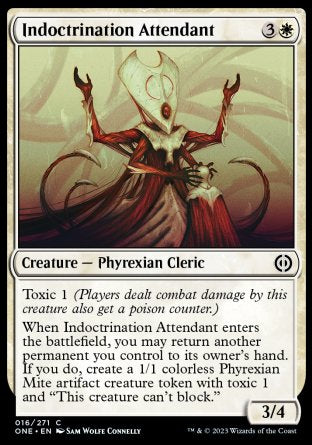 (016) Magic The Gathering Phyrexia: All Will Be One Single: Indoctrination Attendant Holo Common