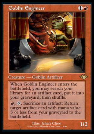 (016) Magic The Gathering Modern Horizons: Retro Frame Cards Single: Goblin Engineer (V.2) Holo Rare