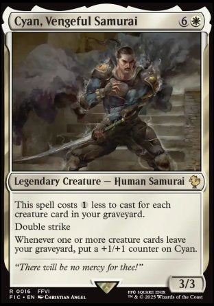 (016) Magic The Gathering Commander: Magic: The Gathering - FINAL FANTASY: Collector's Edition Single: Cyan, Vengeful Samurai Holo Rare