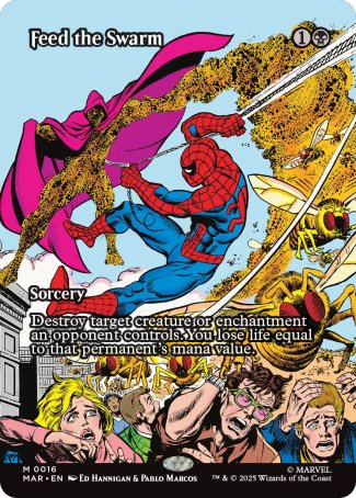(016) Magic The Gathering Magic: The Gathering | Marvel's Spider-Man: Source Material Cards Single: Feed the Swarm Holo Mythic