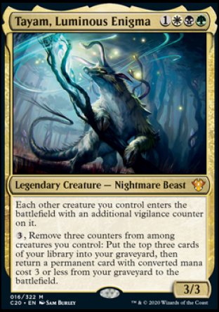 (016/322) Magic The Gathering Commander: Ikoria Single: Tayam, Luminous Enigma Holo Mythic