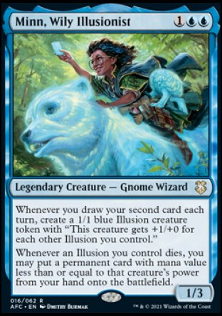 (016) Magic The Gathering Commander: Adventures in the Forgotten Realms Single: Minn, Wily Illusionist  Rare