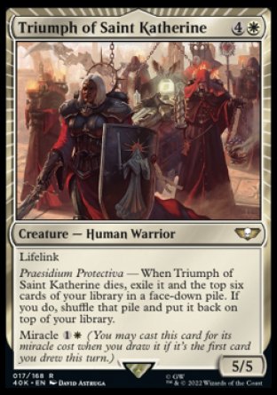 (017) Magic The Gathering Universes Beyond: Warhammer 40000 Single: Triumph of Saint Katherine  Rare