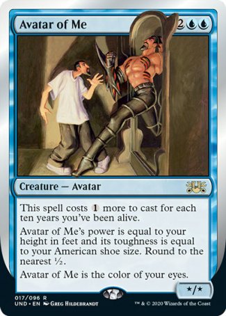 (017/096) Magic The Gathering Unsanctioned Single: Avatar of Me Holo Rare