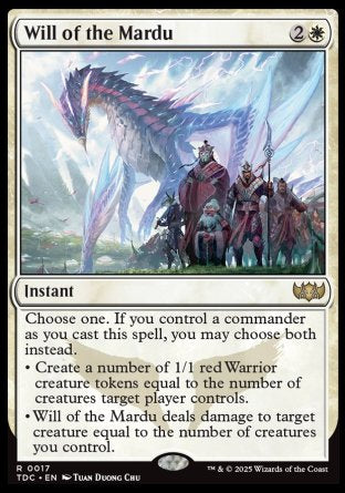 (017) Magic The Gathering Commander: Tarkir: Dragonstorm Single: Will of the Mardu  Rare