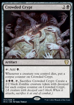 (017) Magic The Gathering Commander: Innistrad: Midnight Hunt Single: Crowded Crypt (V.1)  Rare
