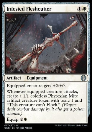 (017) Magic The Gathering Phyrexia: All Will Be One Single: Infested Fleshcutter Holo Uncommon