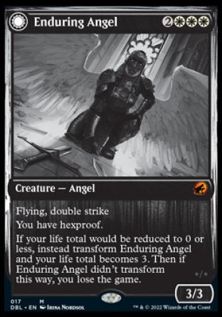 (017) Magic The Gathering Innistrad: Double Feature Single: Enduring Angel // Angelic Enforcer Holo Mythic