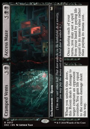 (017) Magic The Gathering Commander: Duskmourn: House of Horror Single: Cramped Vents // Access Maze  Rare