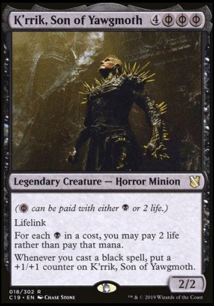 (018) Magic The Gathering Commander 2019 Single: K'rrik, Son of Yawgmoth Holo Rare
