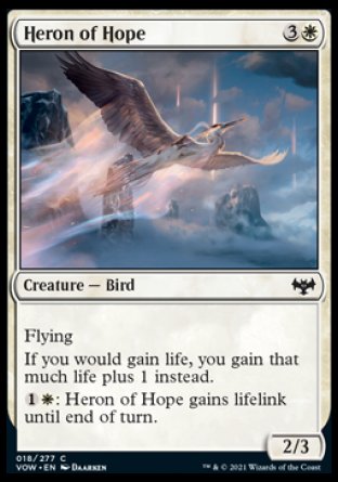 (018) Magic The Gathering Innistrad: Crimson Vow Single: Heron of Hope Holo Common