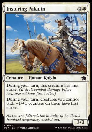 (018) Magic The Gathering Magic: The Gathering Foundations Single: Inspiring Paladin Holo Common