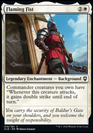 (018) Magic The Gathering Commander Legends: Battle for Baldur's Gate Single: Flaming Fist Holo Common
