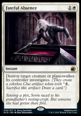 (018) Magic The Gathering Innistrad: Midnight Hunt Single: Fateful Absence Holo Rare