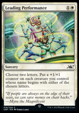 (018) Magic The Gathering Unfinity Single: Leading Performance  Common