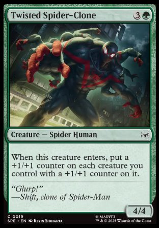 (019) Magic The Gathering Magic: The Gathering | Marvel's Spider-Man: Eternal Single: Twisted Spider-Clone Holo Common