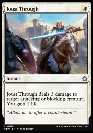 (019) Magic The Gathering Magic: The Gathering Foundations Single: Joust Through  Uncommon