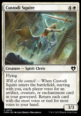 (019) Magic The Gathering Commander Masters Single: Custodi Squire  Common