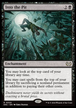 (020) Magic The Gathering Commander: Duskmourn: House of Horror Single: Into the Pit  Rare