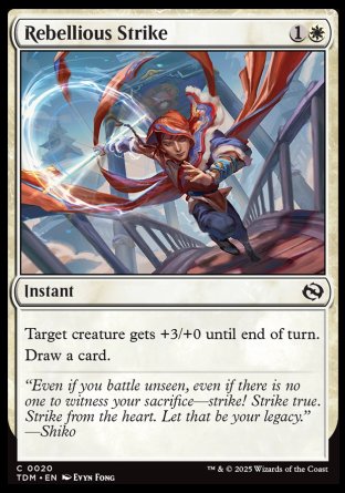 (020) Magic The Gathering Tarkir: Dragonstorm Single: Rebellious Strike Holo Common