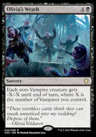 (020) Magic The Gathering Commander: Innistrad: Crimson Vow Single: Olivia's Wrath (V.1)  Rare