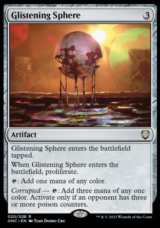 (020) Magic The Gathering Commander: Phyrexia: All Will Be One Single: Glistening Sphere  Rare
