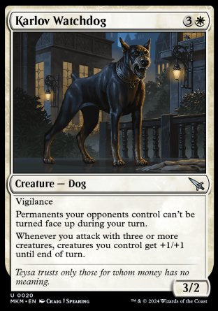 (020) Magic The Gathering Murders at Karlov Manor Single: Karlov Watchdog Holo Uncommon