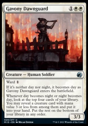 (020) Magic The Gathering Innistrad: Midnight Hunt Single: Gavony Dawnguard Holo Uncommon