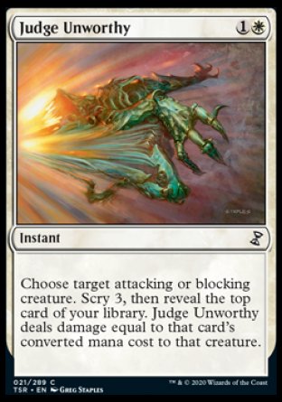 (021/289) Magic The Gathering Time Spiral Remastered Single: Judge Unworthy Holo Common