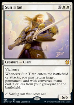 (021) Magic The Gathering Commander: Zendikar Rising Single: Sun Titan  Mythic
