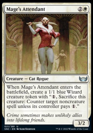 (021) Magic The Gathering Streets of New Capenna Single: Mage's Attendant  Uncommon