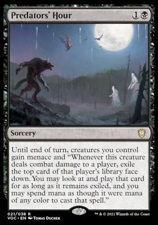 (021) Magic The Gathering Commander: Innistrad: Crimson Vow Single: Predators' Hour (V.1) Holo Rare