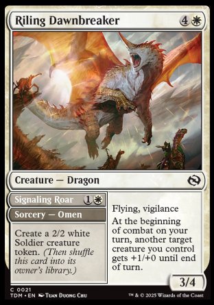 (021) Magic The Gathering Tarkir: Dragonstorm Single: Riling Dawnbreaker // Signaling Roar  Common